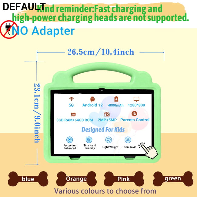 10.1 Inch Kid Tablet Android with 64GB ROM and Dual Camera Tablets Educational Toys