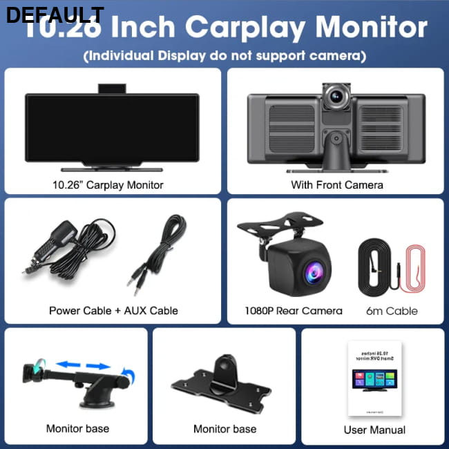 Jansite 10.26 inch dash cam 4k car mirror wireless carplay DVR Cameras Electronics