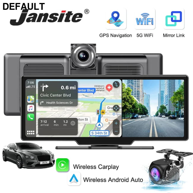 Jansite 10.26 inch dash cam 4k car mirror wireless carplay DVR Cameras Electronics