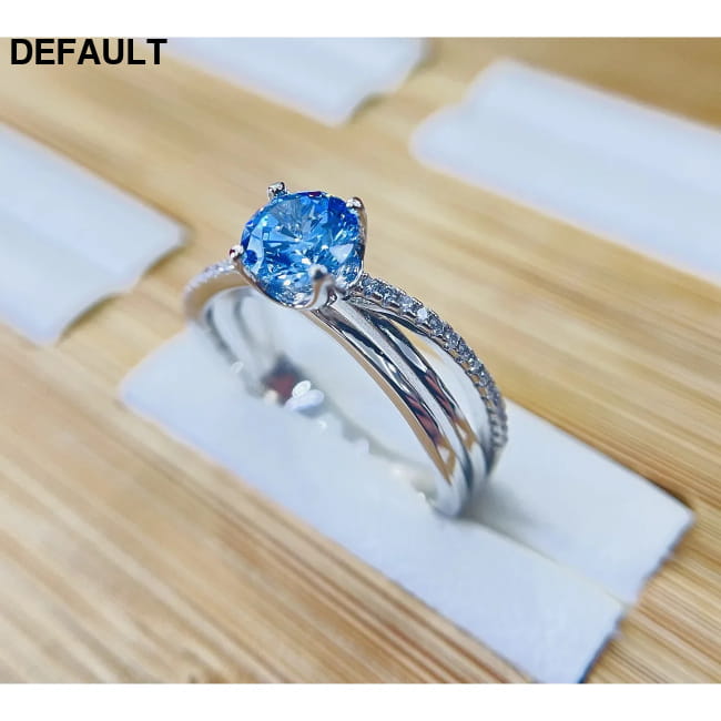 18k Gold 1 Ct Bule Gemstone Diamond Rings Fine Jewelry Wedding Best Selling Products