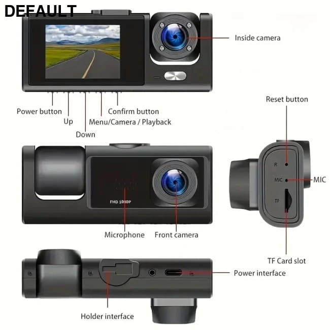 1080p Car DVR Vehicle Recorder Video with Rear Camera Night Vision Cameras Dash