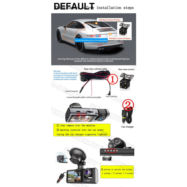 1080p Car DVR Vehicle Recorder Video with Rear Camera Night Vision Cameras Dash