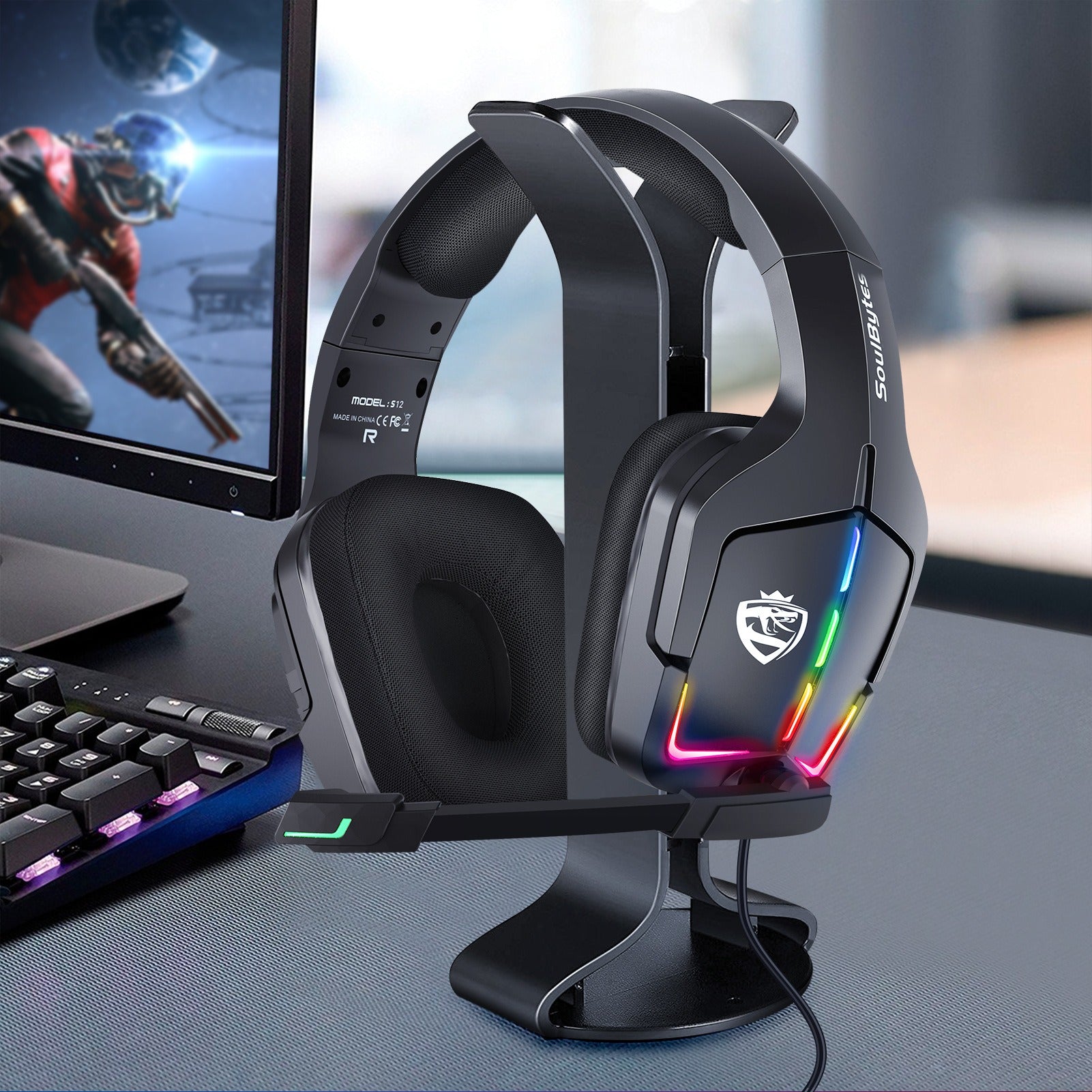S12 Head mounted gaming headset wired RGB computer PS4 Black Wired Headphones Best Selling Products Gaming Headsets