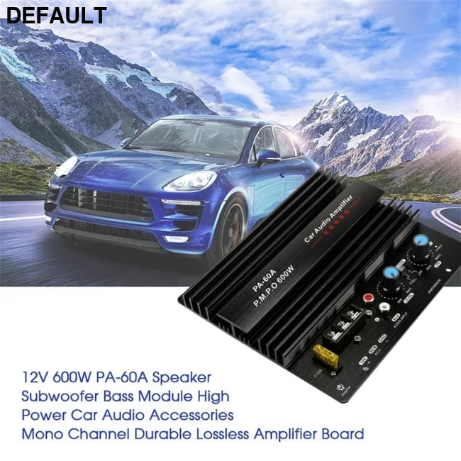 12V 600W Mono Car Audio Amplifier Powered Subwoofer Bass Amplifiers Motor Vehicle