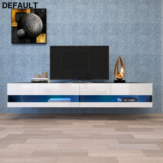 80 Inch Wall Mounted Floating TV Stand with LED Lights and Storage as picture / US Home Stands Best Selling Products