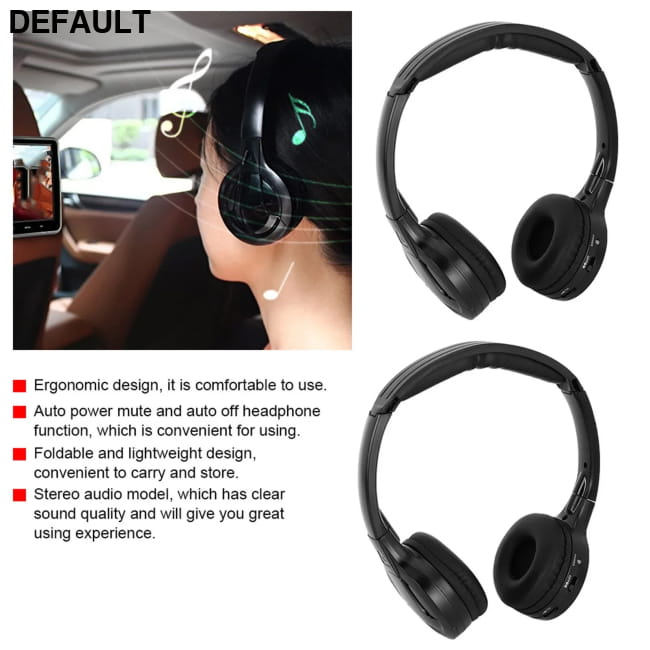 2 Channel Car Headrest DVD Infrared IR Stereo Audio Headphones A Wireless