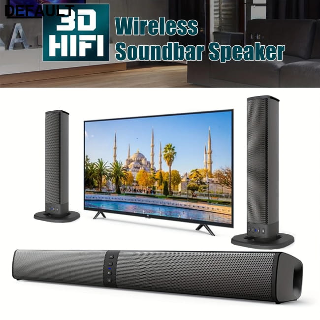 2-in-1 Soundbar and 20W Home Bluetooth Speaker Black Theater Speakers Electronics
