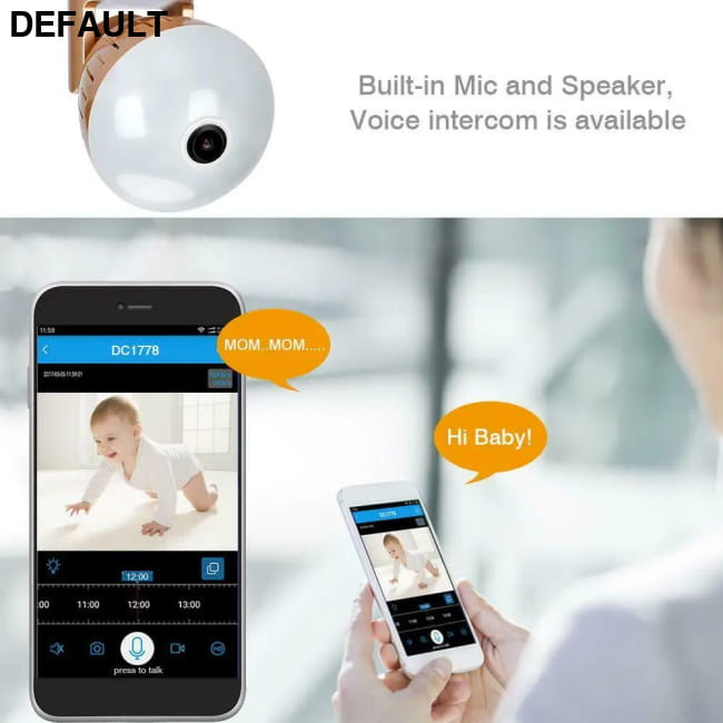 200W Camera Bulb 2MP HD Wireless 360 Degrees Panoramic Light Home Security Surveillance Cameras