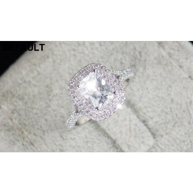 R&J Brand Bridal 925 Sterling Silver Ring Cake Engagement Jewelry Wedding Rings