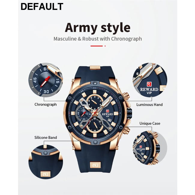 REWARD Luxury Brand Chronograph Sport Watch Quartz for Men Watches