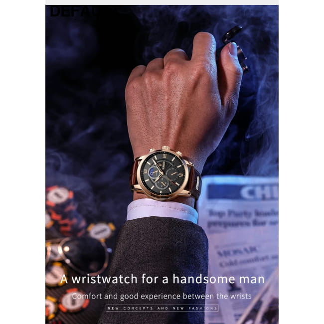 2025 New Mens Watches LIGE Top Brand Luxury Leather Casual Men Sport