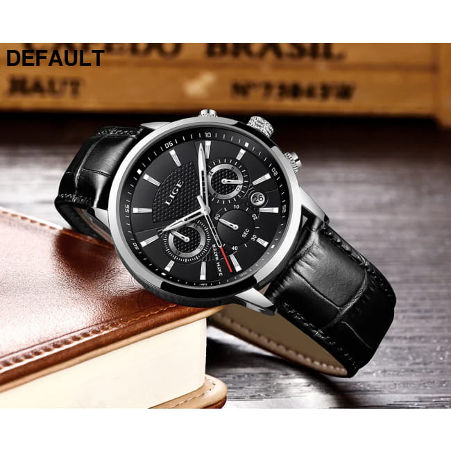 2025 New Mens Watches LIGE Top Brand Luxury Leather Casual Men Sport