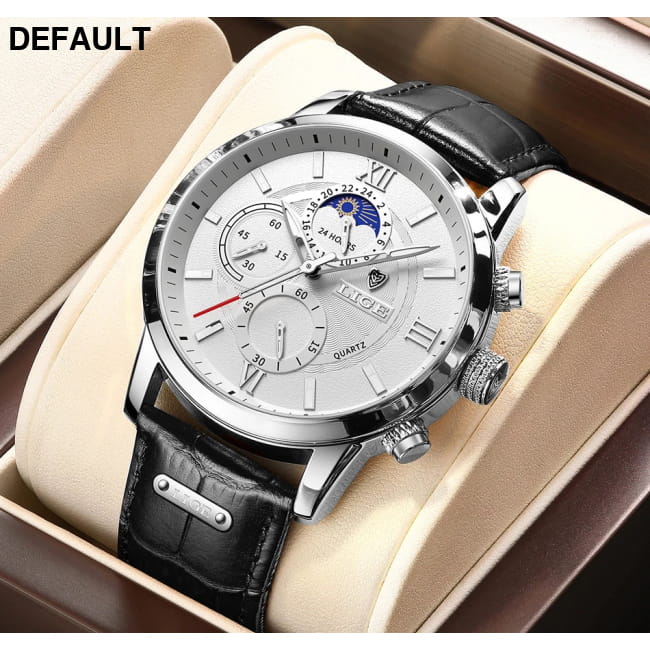 2025 New Mens Watches LIGE Top Brand Luxury Leather Casual Men Sport
