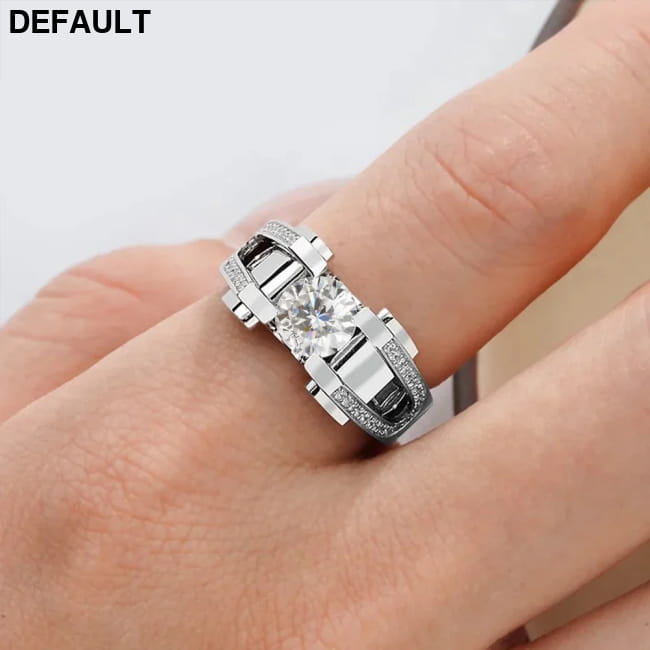 2ct Moissanite Diamond Men’s Rings 925 Sterling Silver Men