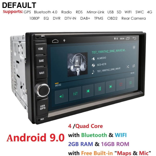 2G RAM Android 9.0 Auto Radio Quad Core 7Inch 2DIN China / Car DVD GPS Players Electronics