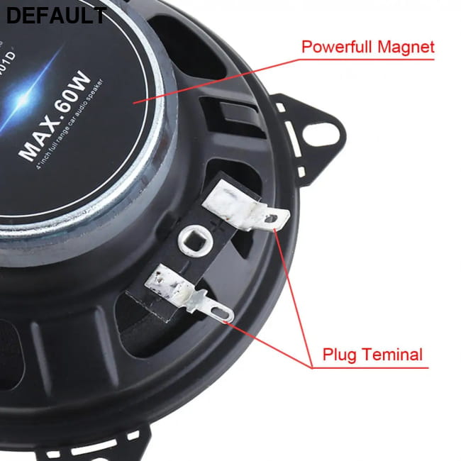2pcs 2 Way 4 Inch 60W Full Range Frequency Car Audio Stereo One Color / Size Speakers Coaxial