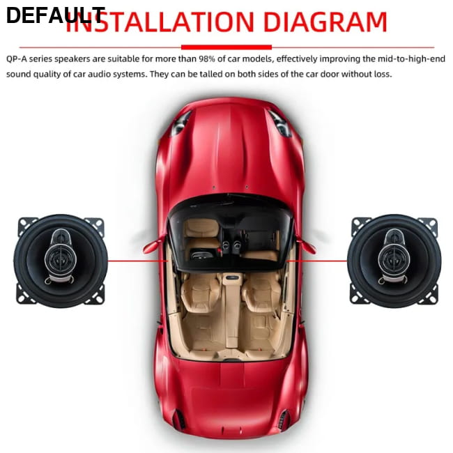 2pcs (2X280W) 560W Premium 4-Inch HiFi Car Speakers - HD - Coaxial