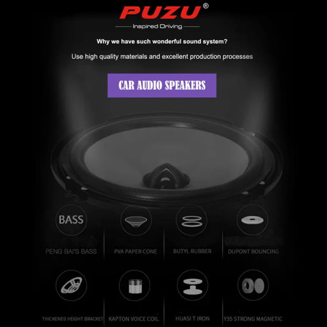 2pcs 6.5Inch 90W Subwoofer Car Speakers Heavy Mid-bass CHINA Coaxial