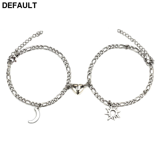 2Pcs Sun Moon Charm Magnet Attraction Stainless Steel NK Women Bracelets Best Selling Products
