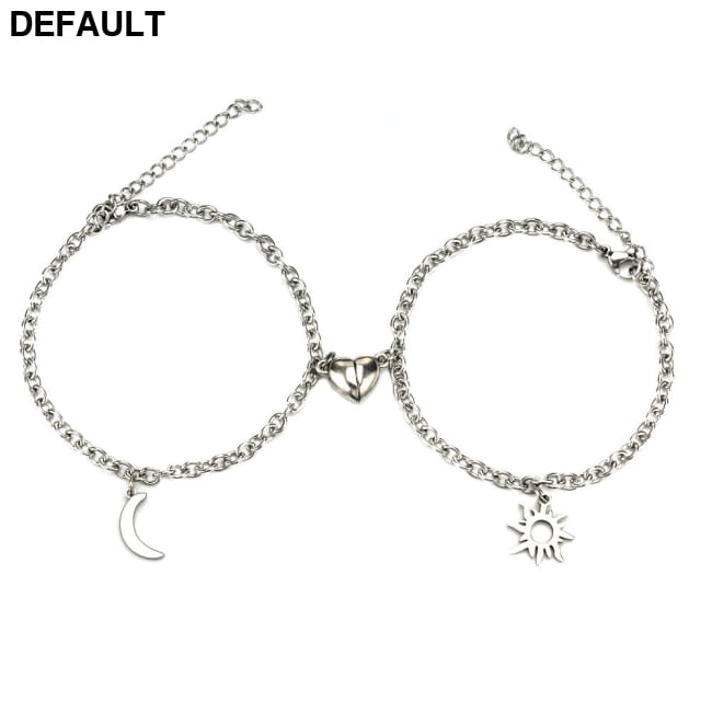 2Pcs Sun Moon Charm Magnet Attraction Stainless Steel O type Women Bracelets Best Selling Products