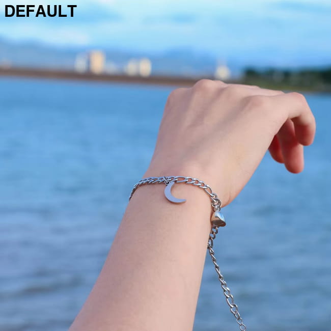 2Pcs Sun Moon Charm Magnet Attraction Stainless Steel Women Bracelets Best Selling Products