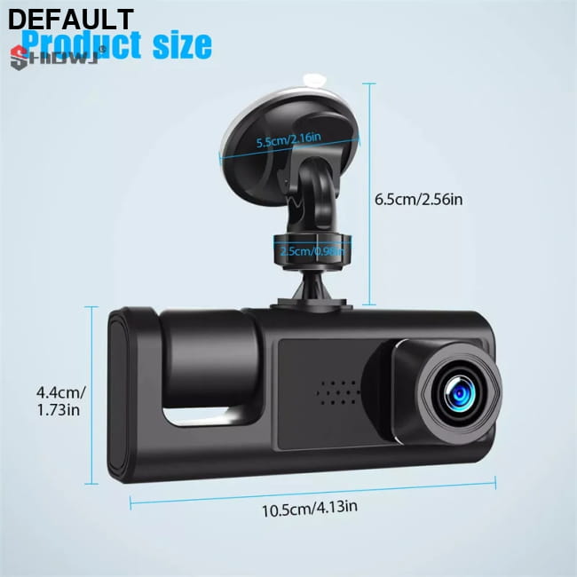 3 Channel Car DVR HD 1080P 3-Lens Inside Vehicle Dash 1pc Cameras Video