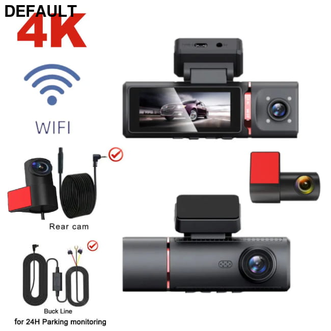 3 Channel Car DVR UHD 4K 3-Lens Inside Vehicle Dash Cam No Card / With GPS Audio Receiver Video Cameras