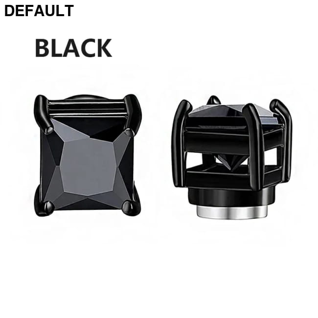 3pairs 6mm Crystal Stainless Steel Stud Earrings Men Punk Zircon Magnetic