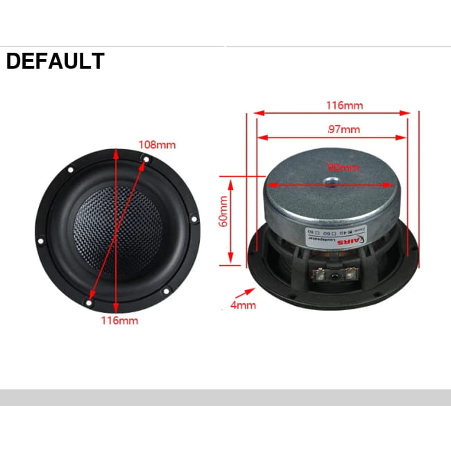 40W 4 Inch Subwoofer Unit Long-Stroke Original Fiberglass Speaker ohms 1PCS / 4’’ / CHINA Car Subwoofers & Enclosures