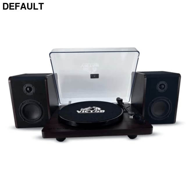 Victor Lincoln Record Player with Stereo Speakers Black / US Home Theater Systems Turntables & Players