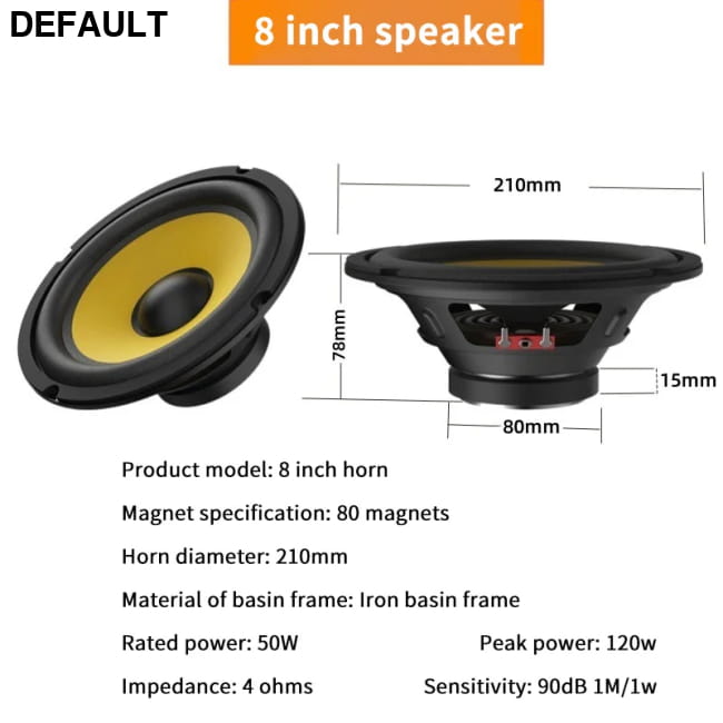 5/6/8/10 Inch Car Bass Speaker Coaxial Subwoofer HiFi Music Subwoofers & Enclosures and Woofers