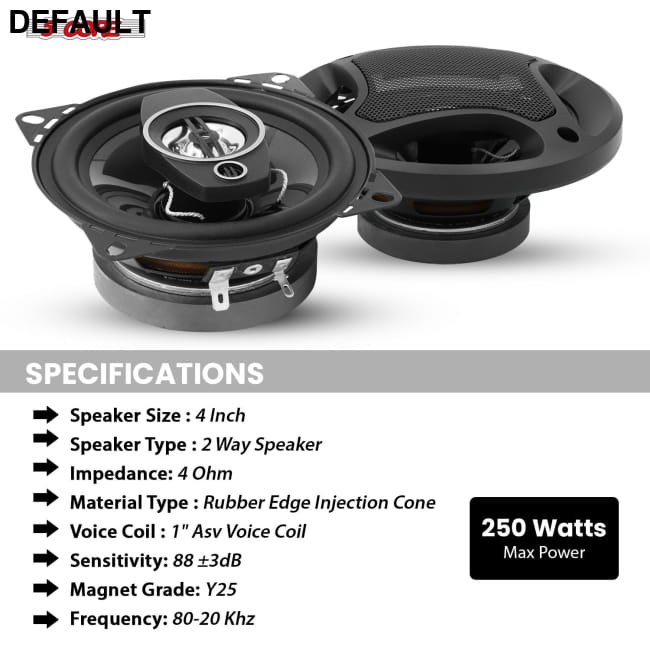 5 Core 2 Way 4’’ Car Speaker 250W Coaxial Component CS 04 2W Speakers Electronics