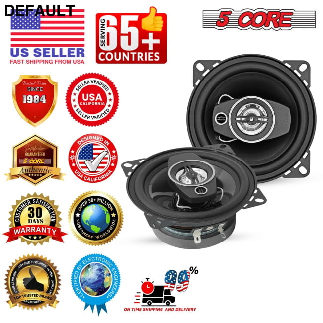 5 Core 2 Way 4’ Car Stereo Speakers 250W Pair Coaxial Best Selling Products
