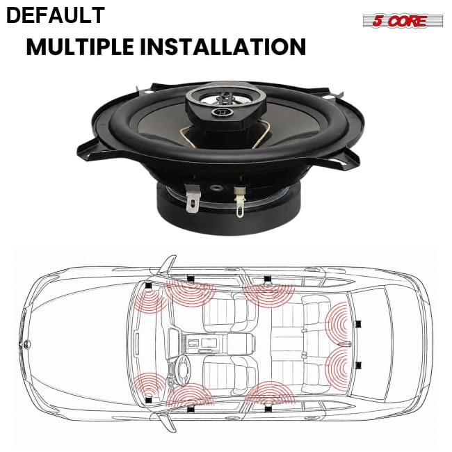 5 Core 2 Way 5’’ Car Stereo Speakers Pair 350W Coaxial Best Selling Products