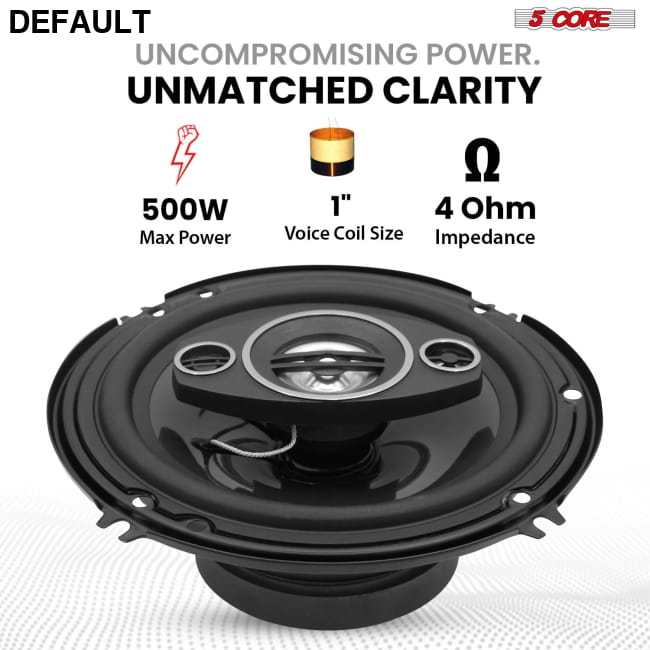 5 Core 2 Way 6’ Car Stereo Speakers 2Pair 500W Coaxial Best Selling Products