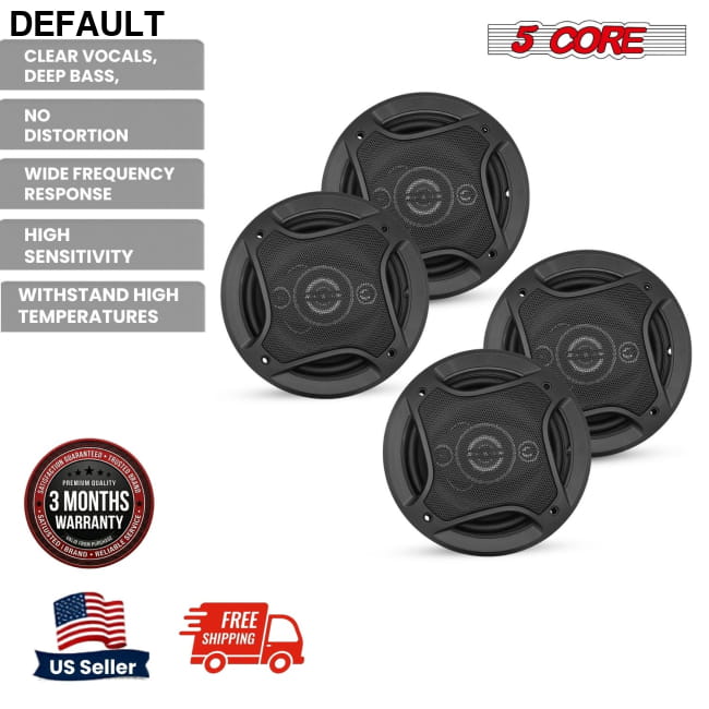 5 Core 2 Way 6’ Car Stereo Speakers Pair 500W Coaxial Best Selling Products