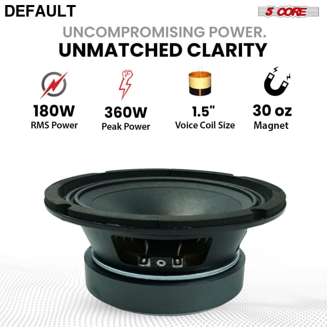 5 Core 6.5’’ Mid-Range Replacement 2Pc Pro Audio Car Speaker Speakers Best Selling Products