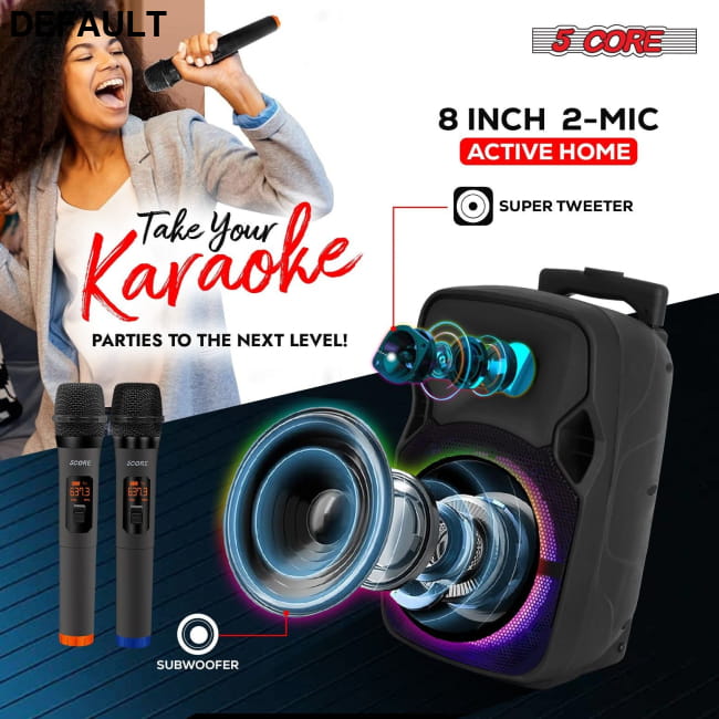 5 Core Party Speaker Bluetooth 250W Big Monster Powered ACTIVE HOME 8 2-MIC Portable Audio Speakers Best Selling