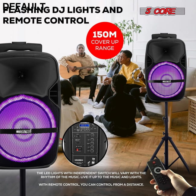 5 Core Party Speaker Bluetooth 250W Big Monster Powered ACTIVE HOME 8 2-MIC Portable Audio Speakers Best Selling