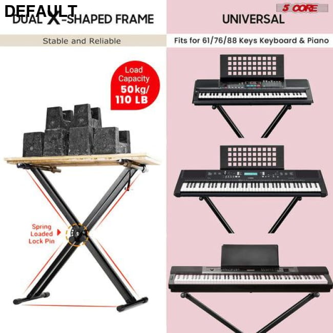5 CORE Piano Keyboard Stand Double X Style Heavy Duty Best Selling Products