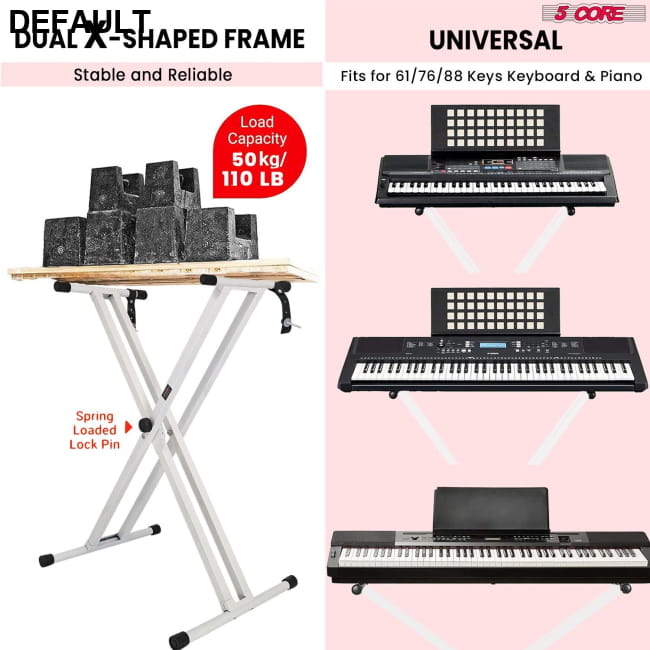 5 CORE Piano Keyboard Stand Double X Style Heavy Duty Best Selling Products