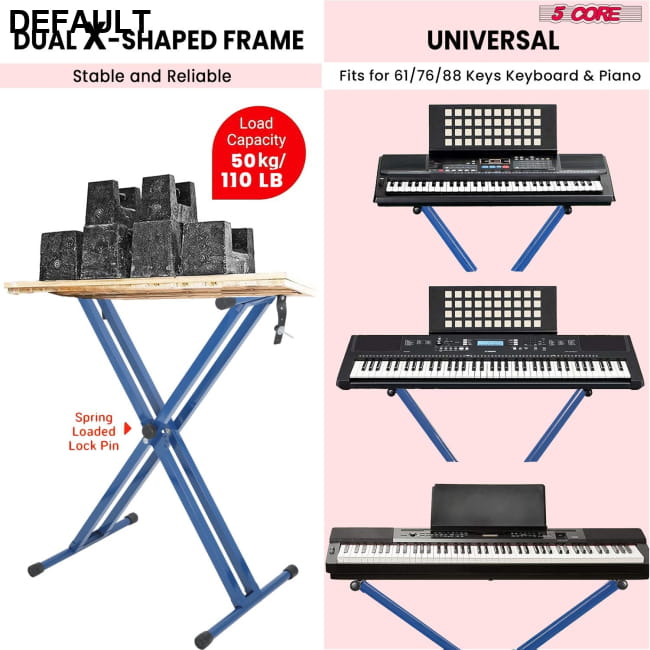 5 CORE Piano Keyboard Stand Double X Style Heavy Duty Best Selling Products