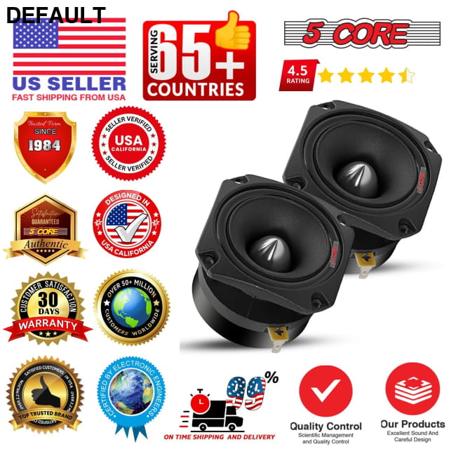 5 Core Tweeters Speakers Car Audio Pair 4 Ohm 3.5 Inch Best Selling Products