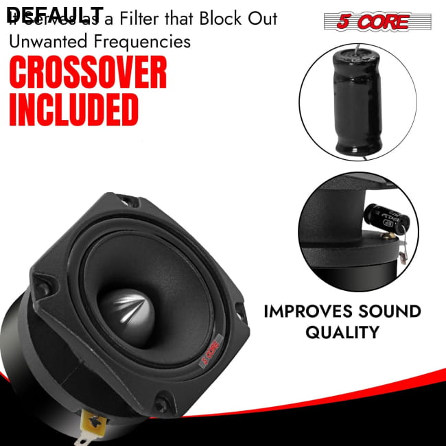 5 Core Tweeters Speakers Car Audio Pair 4 Ohm 3.5 Inch Best Selling Products