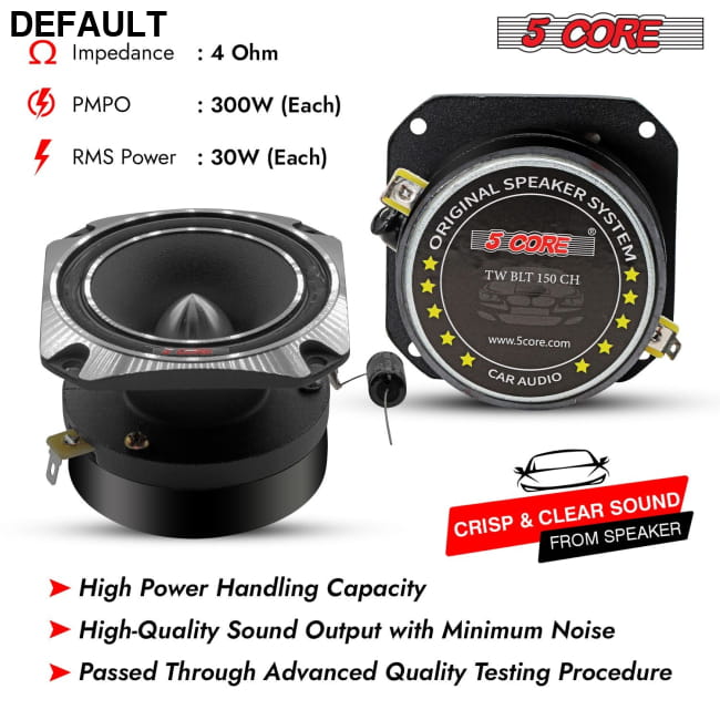 5 Core Tweeters Speakers Car Audio Pair 4 Ohm 3.5 Inch Best Selling Products