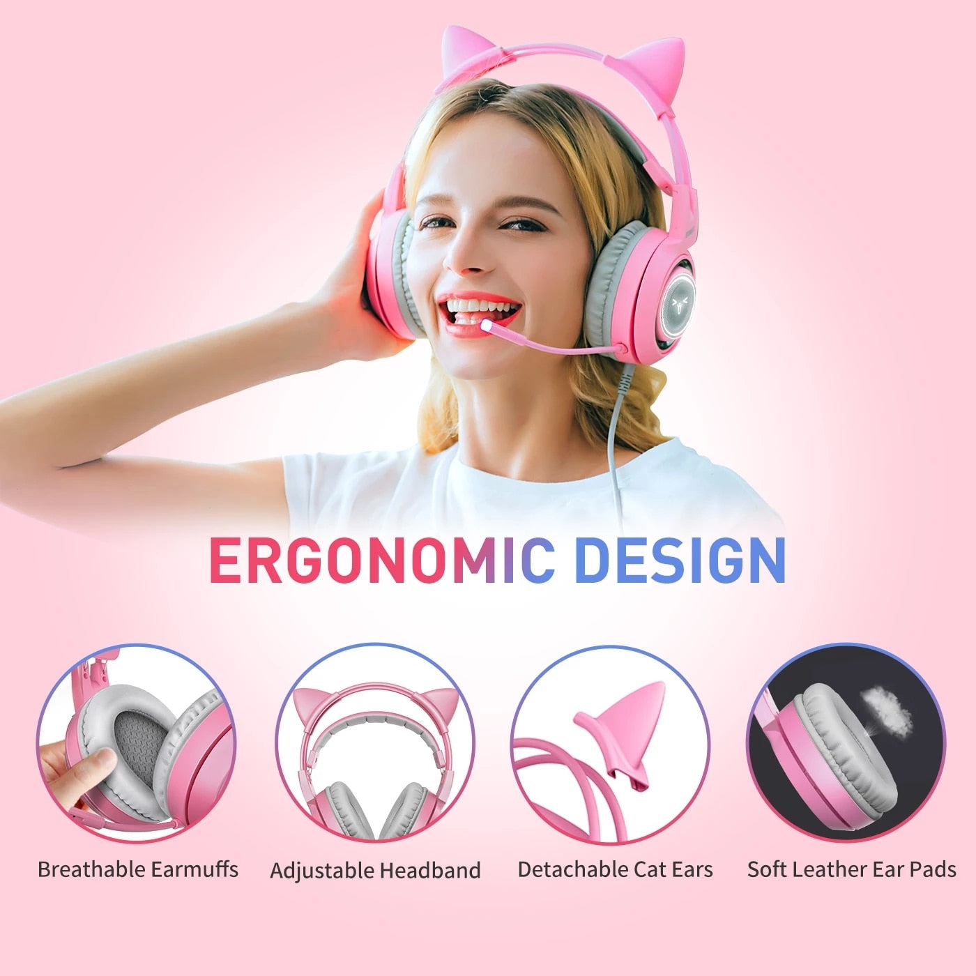 Wired Headphones Gaming Headset 3.5mm Stereo Surround Sound USB 7.1 Led Light Earphones With Microphone For PS4 Game