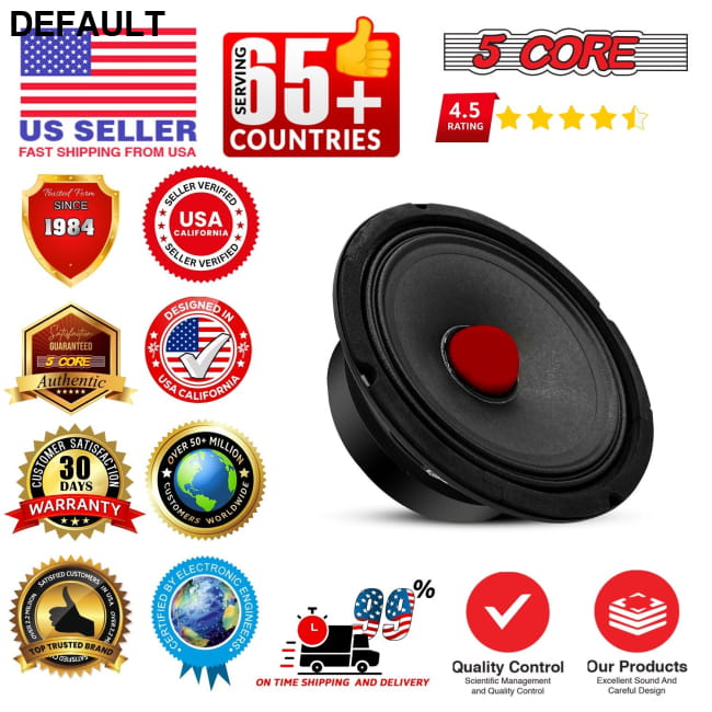5Core 6.5 Inch 2Pcs Midrange Door Speaker 360W Subwoofer w Car Speakers Best Selling Products