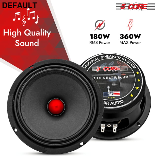 5Core 6.5 Inch 2Pcs Midrange Door Speaker 360W Subwoofer w Car Speakers Best Selling Products