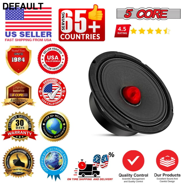 5Core 6.5 Inch 2Pcs Midrange Door Speaker 360W Subwoofer w Car Speakers Best Selling Products