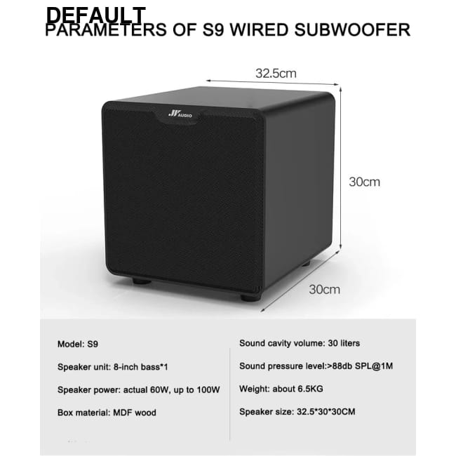 7.2CH Home Theater System Surround Sound Speakers 8 Inch Black / A9 + S9 + WS9 + 4SRL Systems